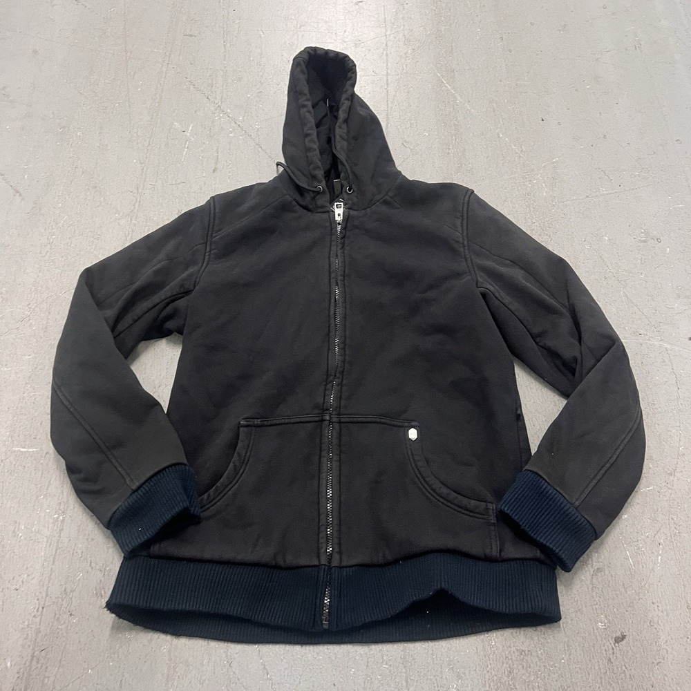Harley-Davidson Men's Large Black Full Zip Hoodie Sweatshirt Motorcycle Graphic